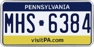 PA license plate MHS6384