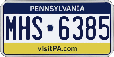 PA license plate MHS6385