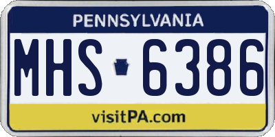 PA license plate MHS6386