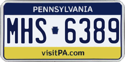 PA license plate MHS6389