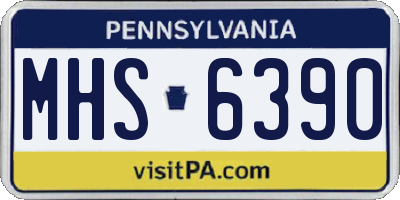 PA license plate MHS6390