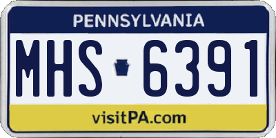 PA license plate MHS6391