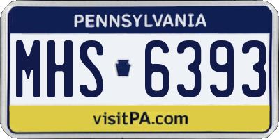 PA license plate MHS6393