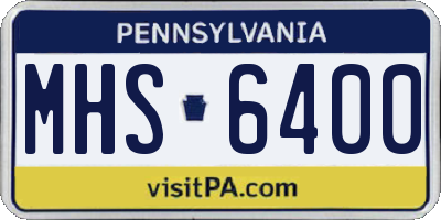 PA license plate MHS6400