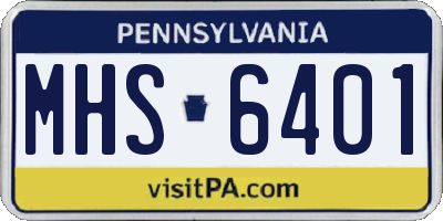 PA license plate MHS6401