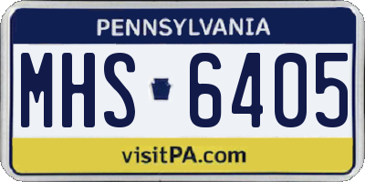 PA license plate MHS6405