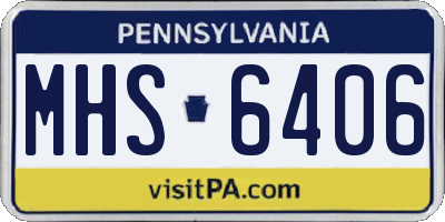 PA license plate MHS6406