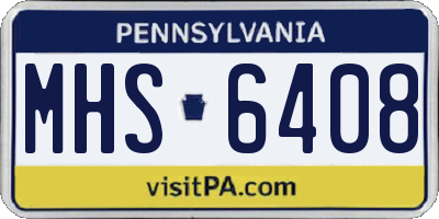 PA license plate MHS6408