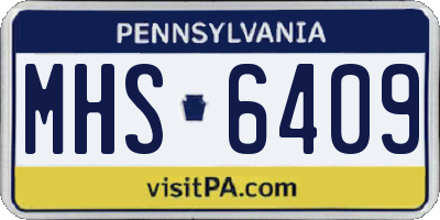 PA license plate MHS6409