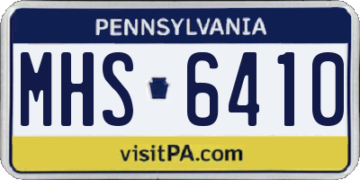 PA license plate MHS6410