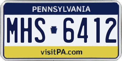 PA license plate MHS6412