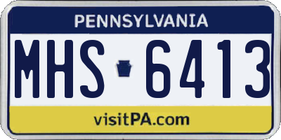 PA license plate MHS6413