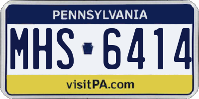 PA license plate MHS6414