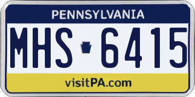 PA license plate MHS6415