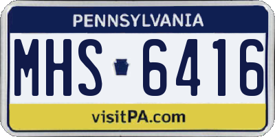 PA license plate MHS6416