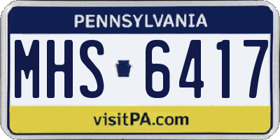 PA license plate MHS6417
