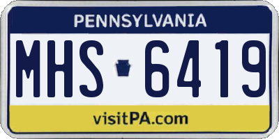 PA license plate MHS6419