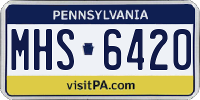 PA license plate MHS6420