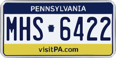 PA license plate MHS6422