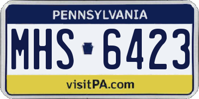 PA license plate MHS6423