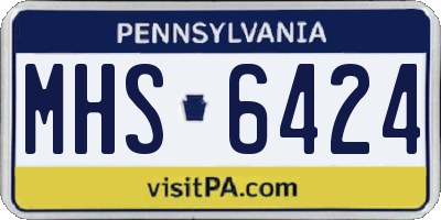 PA license plate MHS6424