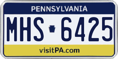 PA license plate MHS6425