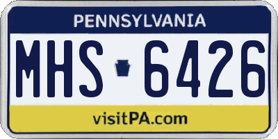 PA license plate MHS6426