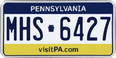 PA license plate MHS6427