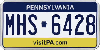 PA license plate MHS6428