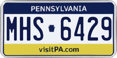 PA license plate MHS6429