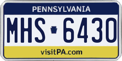 PA license plate MHS6430