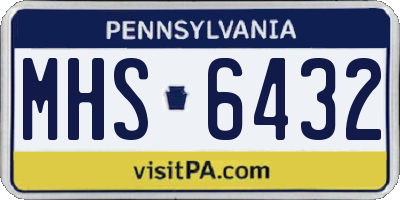 PA license plate MHS6432