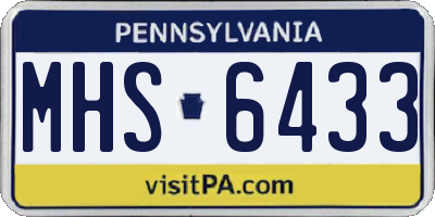 PA license plate MHS6433