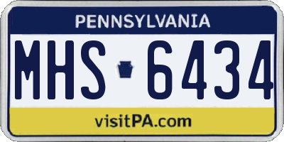 PA license plate MHS6434