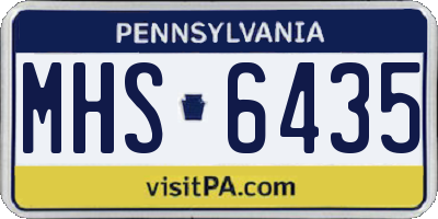 PA license plate MHS6435