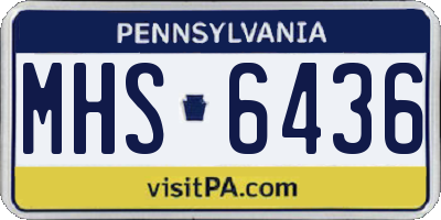 PA license plate MHS6436