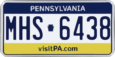 PA license plate MHS6438