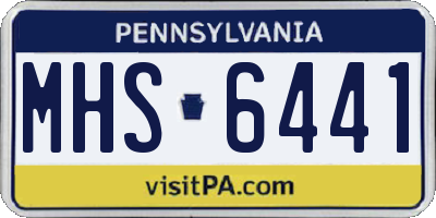 PA license plate MHS6441