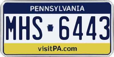 PA license plate MHS6443