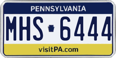 PA license plate MHS6444
