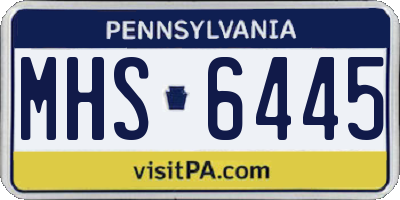 PA license plate MHS6445