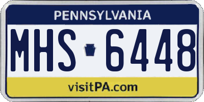 PA license plate MHS6448