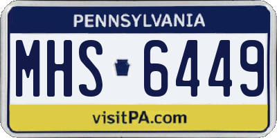 PA license plate MHS6449