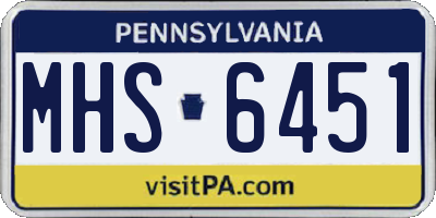 PA license plate MHS6451