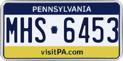 PA license plate MHS6453