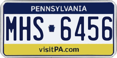 PA license plate MHS6456