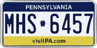 PA license plate MHS6457
