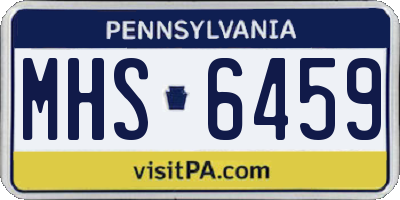 PA license plate MHS6459
