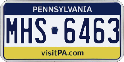 PA license plate MHS6463