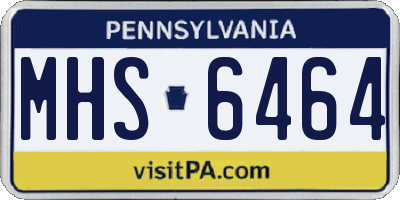 PA license plate MHS6464